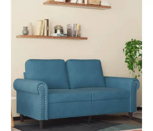 2-Kohaline Diivan, Sinine, 120 cm Samet