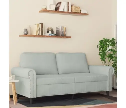 Divvietīgs Dīvāns, Gaiši Pelēks, 140 Cm, Samts Vidaxl