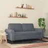 Dvivietė Sofa, Tamsiai Pilkos Spalvos, 140cm Aksomas