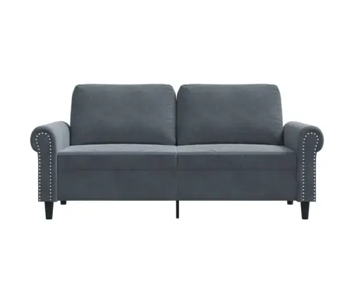 Dvivietė Sofa, Tamsiai Pilkos Spalvos, 140cm Aksomas