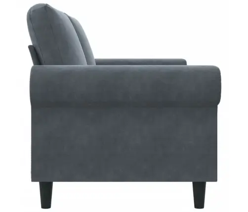 Dvivietė Sofa, Tamsiai Pilkos Spalvos, 140cm Aksomas