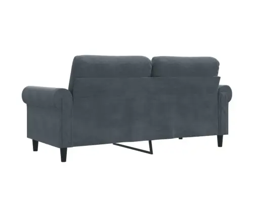 Dvivietė Sofa, Tamsiai Pilkos Spalvos, 140cm Aksomas