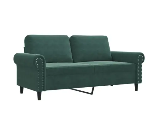 Dvivietė Sofa, Tamsiai Žalios Spalvos, 140cm Aksomas