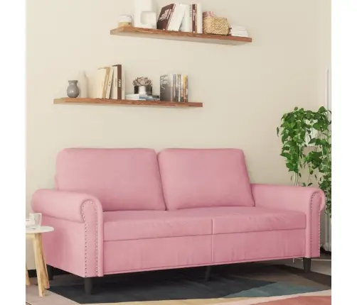 Divvietīgs Dīvāns, Rozā, 140 Cm, Samts Vidaxl