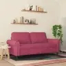 Dvivietė Sofa, Raudonojo Vyno Spalvos, 140cm Aksomas