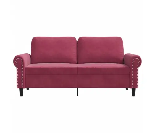 Dvivietė Sofa, Raudonojo Vyno Spalvos, 140cm Aksomas