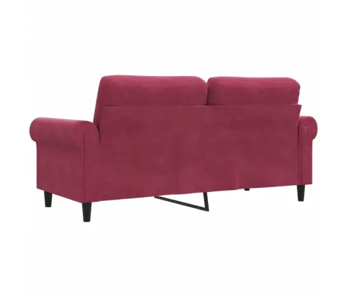 Dvivietė Sofa, Raudonojo Vyno Spalvos, 140cm Aksomas