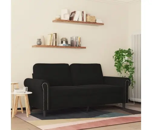 Divvietīgs Dīvāns, Melns, 140 Cm, Samts Vidaxl