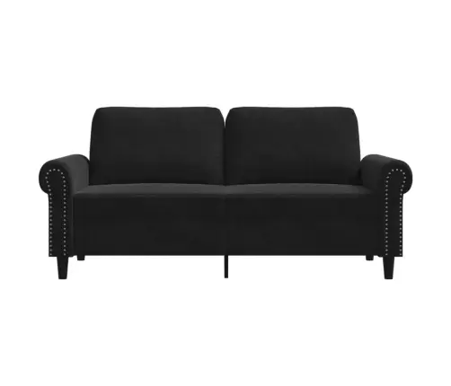 Divvietīgs Dīvāns, Melns, 140 Cm, Samts Vidaxl