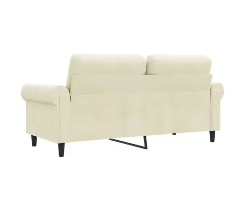 Divvietīgs Dīvāns, Krēmkrāsas, 140 Cm, Samts Vidaxl