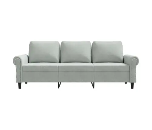 Trīsvietīgs Dīvāns, Gaiši Pelēks, 180 Cm, Samts Vidaxl