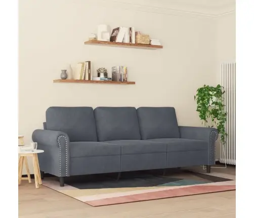 3-Kohaline Diivan, Tumehall, 180 cm Samet