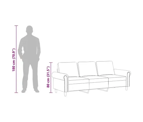 Trīsvietīgs Dīvāns, Tumši Pelēks, 180 Cm, Samts Vidaxl