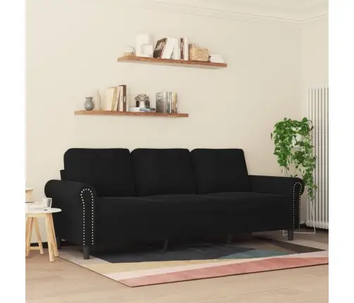 Trīsvietīgs Dīvāns, Melns, 180 Cm, Samts Vidaxl