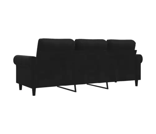 Trīsvietīgs Dīvāns, Melns, 180 Cm, Samts Vidaxl