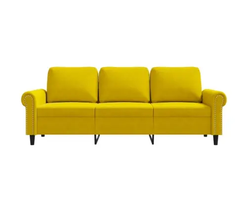 Trivietė Sofa, Geltonos Spalvos, 180cm Aksomas