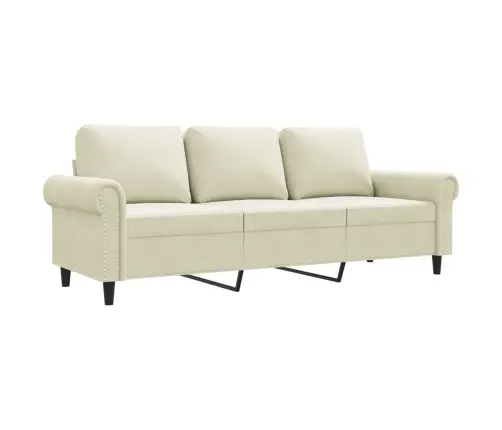 Trīsvietīgs Dīvāns, Krēmkrāsas, 180 Cm, Samts Vidaxl