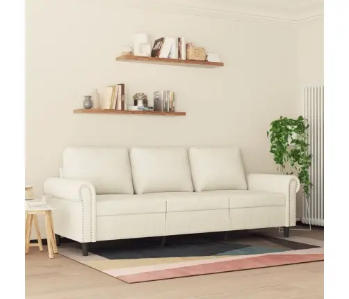 Trīsvietīgs Dīvāns, Krēmkrāsas, 180 Cm, Samts Vidaxl
