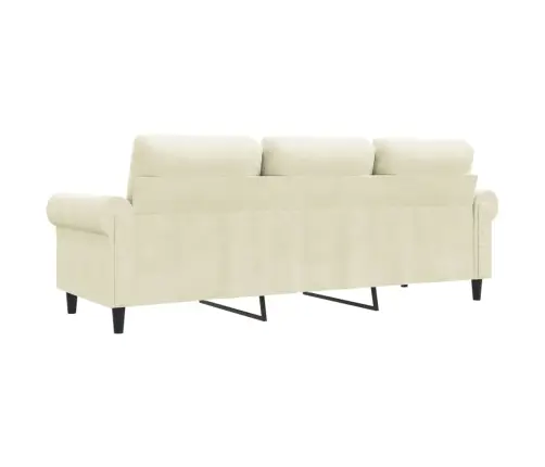 Trīsvietīgs Dīvāns, Krēmkrāsas, 180 Cm, Samts Vidaxl