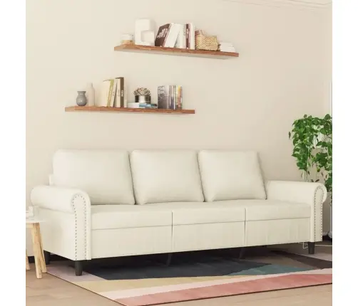 Trīsvietīgs Dīvāns, Krēmkrāsas, 180 Cm, Samts Vidaxl