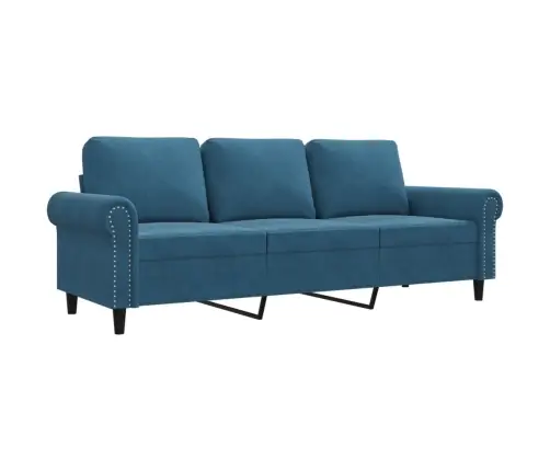 3-Kohaline Diivan, Sinine, 180 cm Samet
