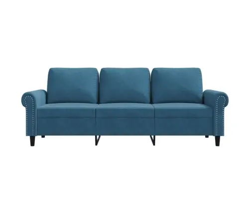 3-Kohaline Diivan, Sinine, 180 cm Samet