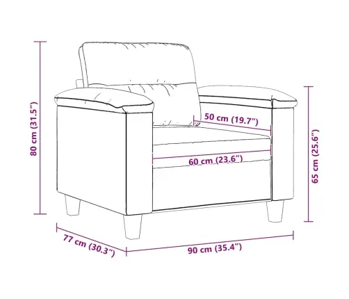 Atpūtas Krēsls, Pelēkbrūns, 60 Cm, Mikrošķiedras Audums Vidaxl