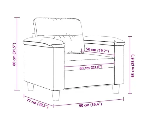 Atpūtas Krēsls, Krēmkrāsas, 60 Cm, Mikrošķiedras Audums Vidaxl