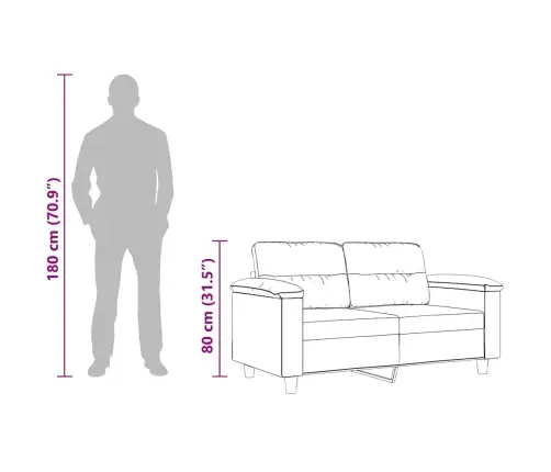 2-Kohaline Diivan, Pruunikashall, 120 cm Mikrofiiber, Kangas