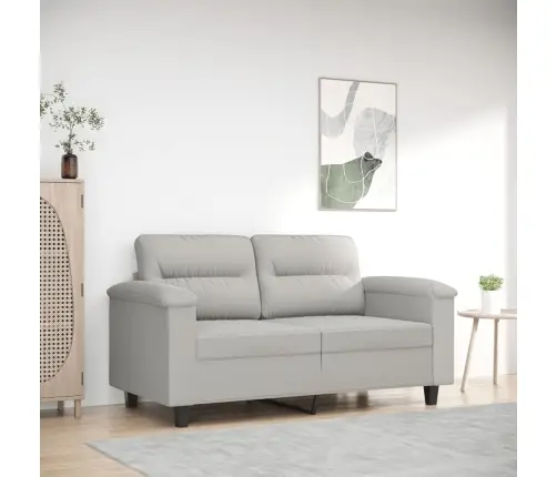 Divvietīgs Dīvāns, 120 Cm, Gaiši Pelēks Mikrošķiedras Audums Vidaxl