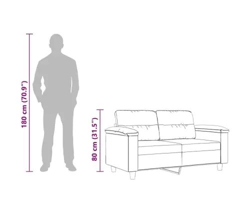 Divvietīgs Dīvāns, 120 Cm, Melns Mikrošķiedras Audums Vidaxl