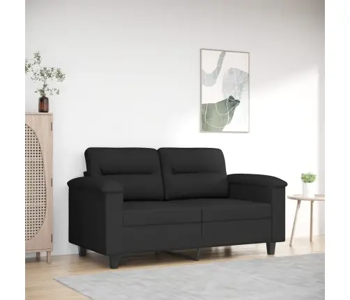 Divvietīgs Dīvāns, 120 Cm, Melns Mikrošķiedras Audums Vidaxl