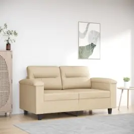 Divvietīgs Dīvāns, 120 Cm, Krēmkrāsas Mikrošķiedras Audums Vidaxl Divvietīgs Dīvāns, 120 Cm, Krēmkrāsas Mikrošķiedras Audums Vidaxl