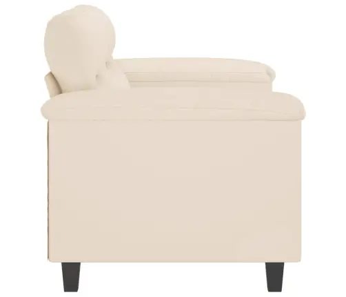 Divvietīgs Dīvāns, 120 Cm, Bēšs Mikrošķiedras Audums Vidaxl