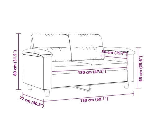 2-Kohaline Diivan, Beež, 120 cm Mikrofiiber, Kangas