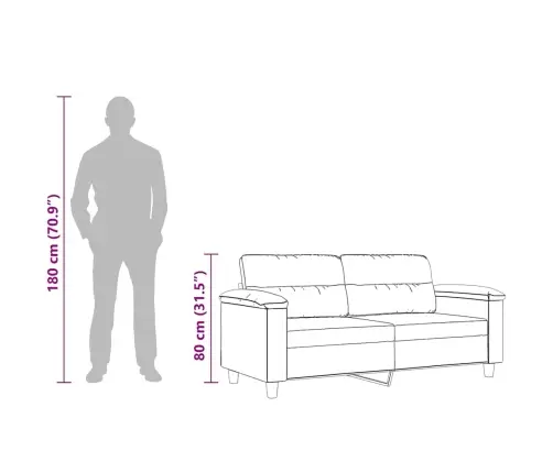 Divvietīgs Dīvāns, 140 Cm, Pelēkbrūns Mikrošķiedras Audums Vidaxl
