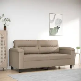 Divvietīgs Dīvāns, 140 Cm, Pelēkbrūns Mikrošķiedras Audums Vidaxl