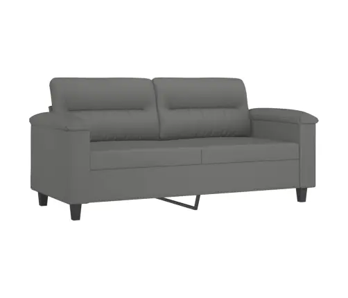 Divvietīgs Dīvāns, 140 Cm, Tumši Pelēks Mikrošķiedras Audums Vidaxl