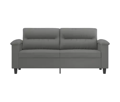 Divvietīgs Dīvāns, 140 Cm, Tumši Pelēks Mikrošķiedras Audums Vidaxl