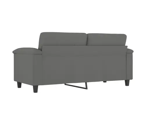 Divvietīgs Dīvāns, 140 Cm, Tumši Pelēks Mikrošķiedras Audums Vidaxl