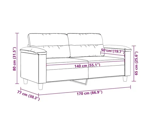 Dvivietė Sofa, Tamsiai Pilka, 140cm Mikropluošto Audinys