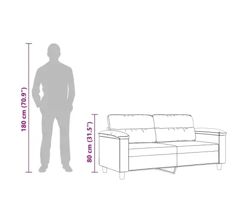 Dvivietė Sofa, Tamsiai Pilka, 140cm Mikropluošto Audinys