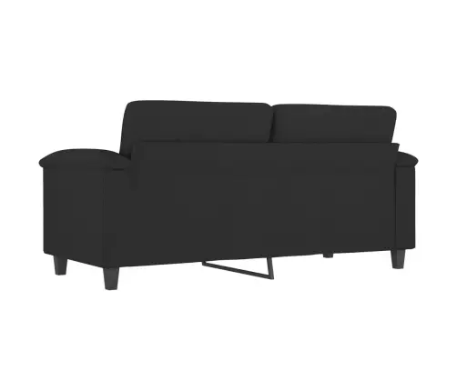 2-Kohaline Diivan, Must, 140 cm Mikrofiiber, Kangas