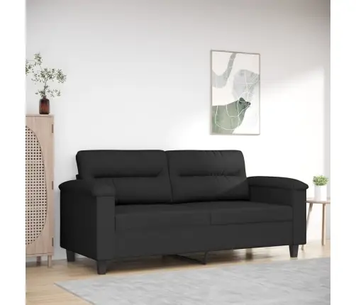 2-Kohaline Diivan, Must, 140 cm Mikrofiiber, Kangas