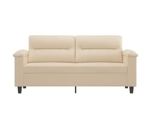 Divvietīgs Dīvāns, 140 Cm, Krēmkrāsas Mikrošķiedras Audums Vidaxl