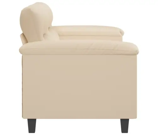 Divvietīgs Dīvāns, 140 Cm, Krēmkrāsas Mikrošķiedras Audums Vidaxl