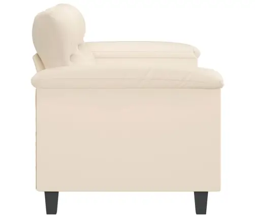 Divvietīgs Dīvāns, 140 Cm, Bēšs Mikrošķiedras Audums Vidaxl