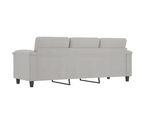 Trīsvietīgs Dīvāns, 180 Cm, Gaiši Pelēks Mikrošķiedras Audums Vidaxl