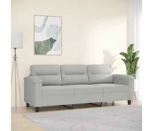 Trīsvietīgs Dīvāns, 180 Cm, Gaiši Pelēks Mikrošķiedras Audums Vidaxl