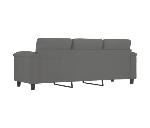 Trīsvietīgs Dīvāns, 180 Cm, Tumši Pelēks Mikrošķiedras Audums Vidaxl